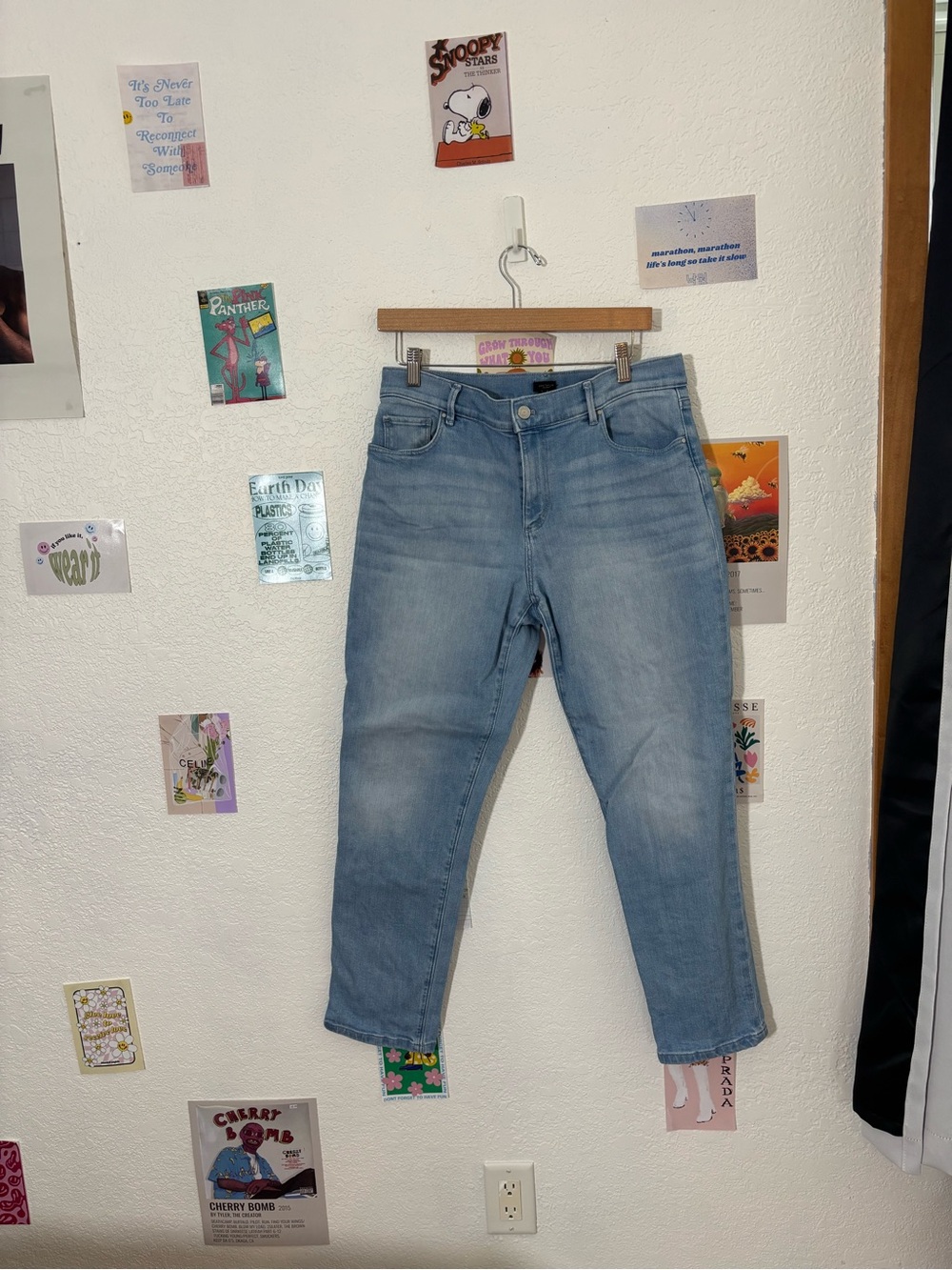 Ann Taylor Light Wash Relaxed Straight Jeans